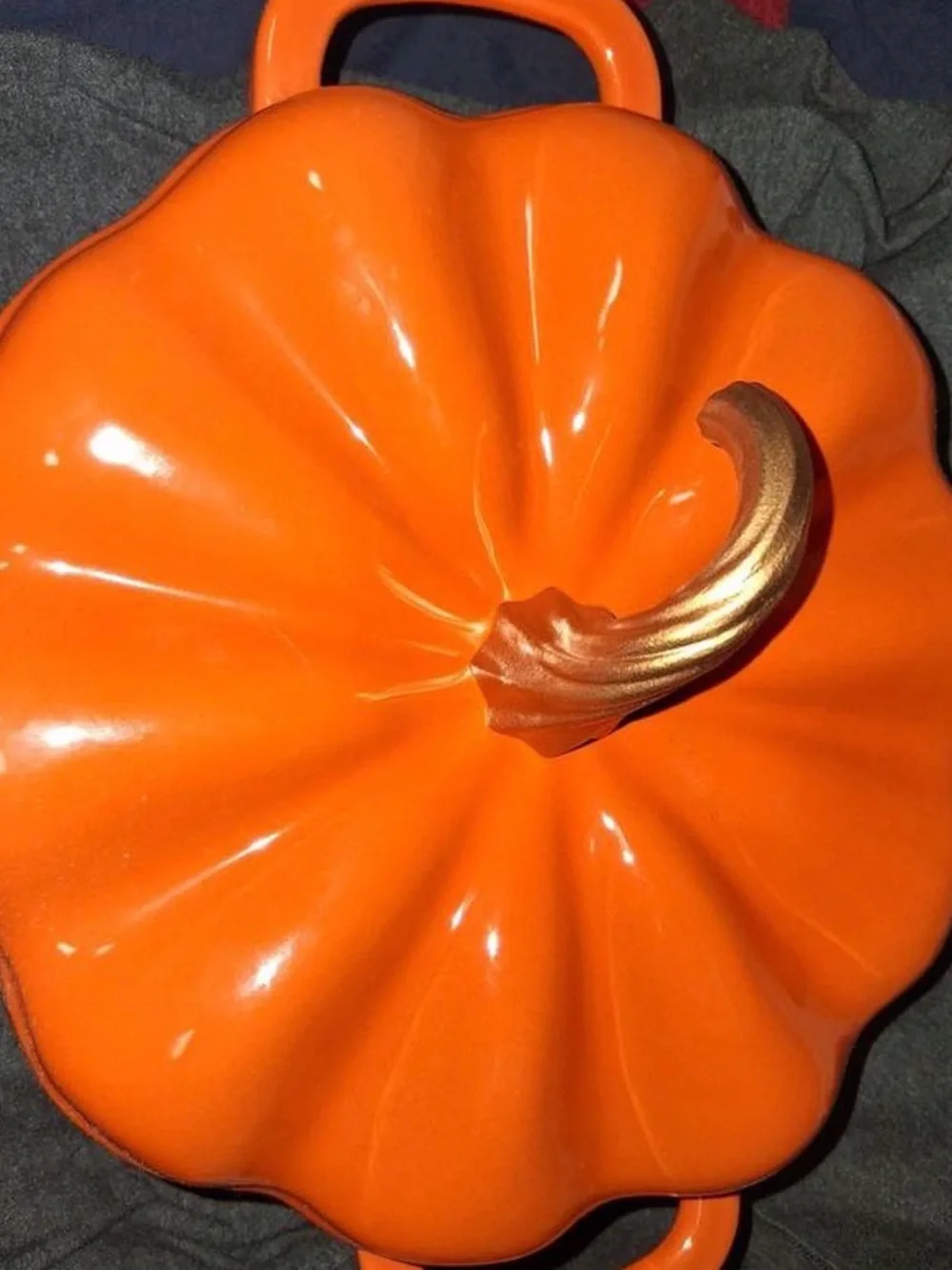 The Pioneer Woman Orange Pumpkin Casserole with Gold Stem